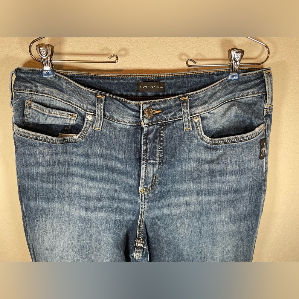 Silver Jeans Avery Blue Straight Leg Women's Jeans - Picture 6 of 9